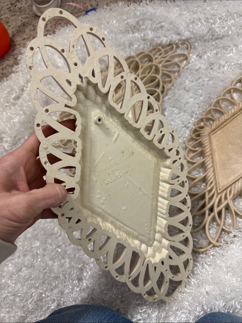 Vintage burwood plastic wall decor diamond lot of 4 - Picture 2 of 4